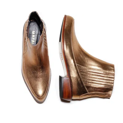 MAFALDA WOMEN'S CORDELIA GOLD ANKLE BOOTS