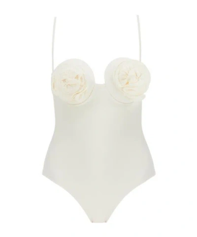 MAGDA BUTRYM MAGDA BUTRYM 3D FLOWER RETRO BUSTIER SWIMSUIT