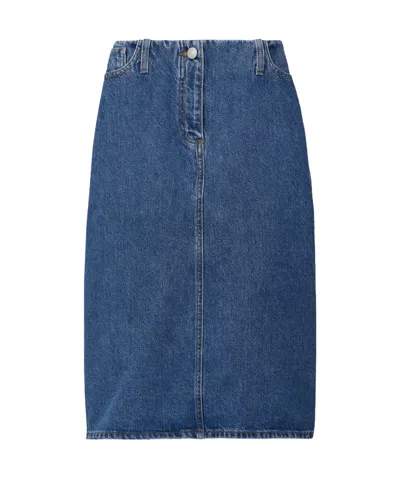 MAGDA BUTRYM MAGDA BUTRYM STRAIGHT HEM MIDI DENIM PENCIL SKIRT