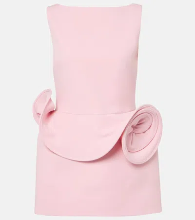 MAGDA BUTRYM FLORAL-APPLIQUÉ OPEN-BACK MINIDRESS