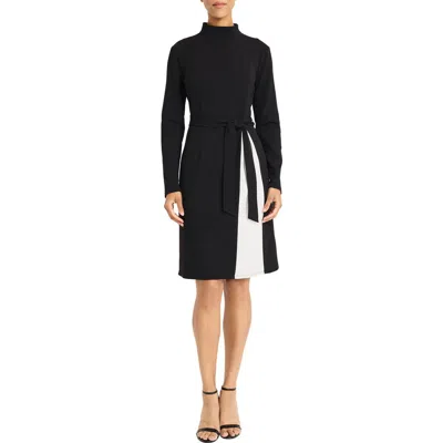MAGGY LONDON MAGGY LONDON LONG SLEEVE TURTLENECK CONTRAST DRESS