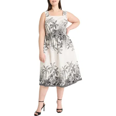 MAGGY LONDON MAGGY LONDON PRINT FIT & FLARE MIDI DRESS