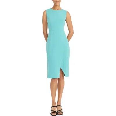 MAGGY LONDON MAGGY LONDON SLEEVELESS WRAP KNEE LENGTH DRESS