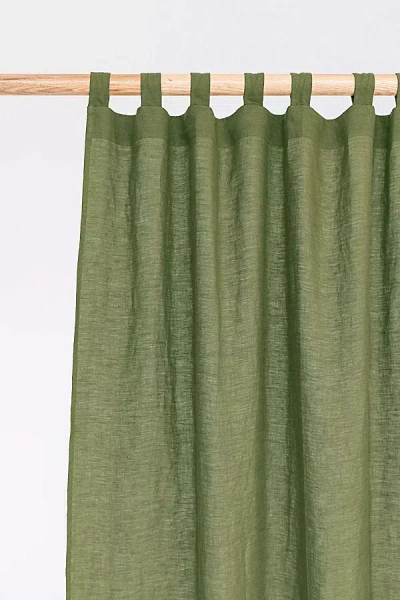 MAGICLINEN TAB TOP LINEN CURTAIN PANEL IN FOREST GREEN AT URBAN OUTFITTERS