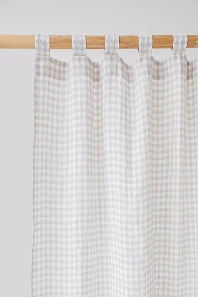 MAGICLINEN TAB TOP LINEN CURTAIN PANEL IN NATURAL GINGHAM AT URBAN OUTFITTERS