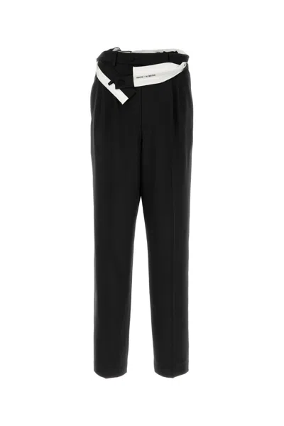 MAGLIANO MAGLIANO BLACK WOOL WIDE LEG LINK PANT