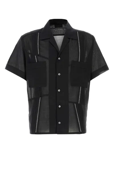 MAGLIANO MAGLIANO BLACK COTTON BROKEN SHIRT