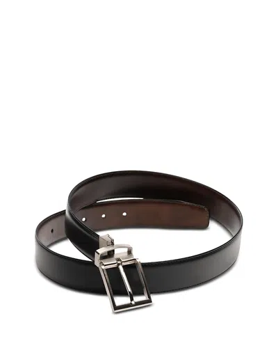 MAGNANNI LADOS BLACK & BROWN LEATHER BELT