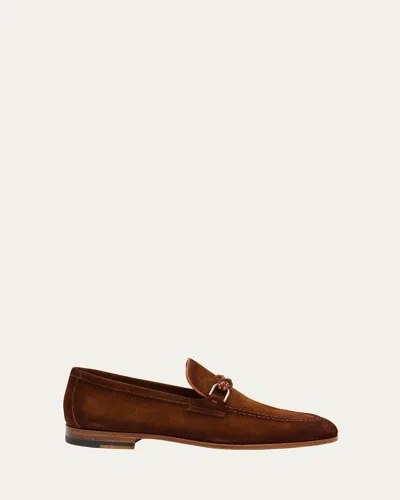 MAGNANNI MEN'S SILVANO SUEDE BIT LOAFERS