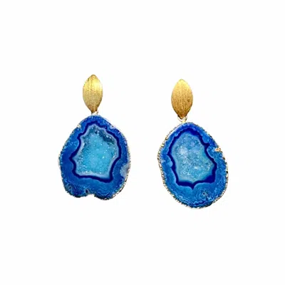 MAGPIE ROSE WOMEN'S AQUA ROCKS IN THE SKY DROP EARRINGS