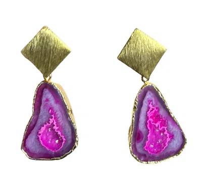 MAGPIE ROSE WOMEN'S PINK TRIANGLE ROCKS EARRINGS