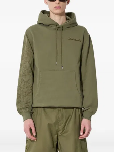 MAHARISHI BAMBOO-SLEEVE EMBROIDERED HOODIE