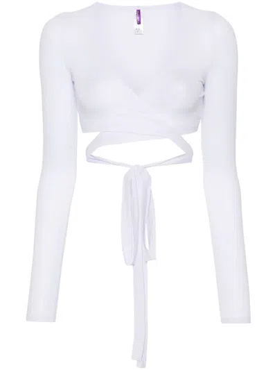 MAISON CLOSE LA FEMME AMAZONE RIBBED WRAP BLOUSE