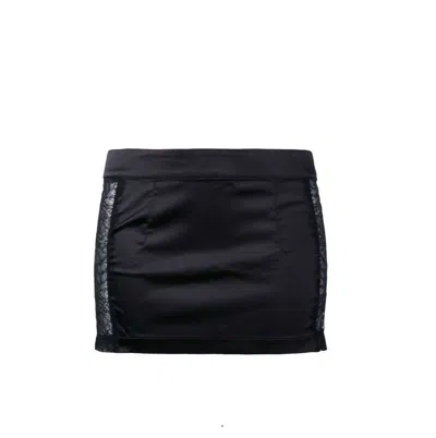 MAISON CLOSE VILLA SATINE MINI SKIRT IN BLACK