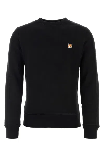 MAISON KITSUNÉ BLACK COTTON SWEATSHIRT