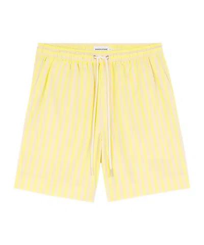 MAISON KITSUNÉ MAISON KITSUNÉ LOGO PATCH STRIPED SHORTS