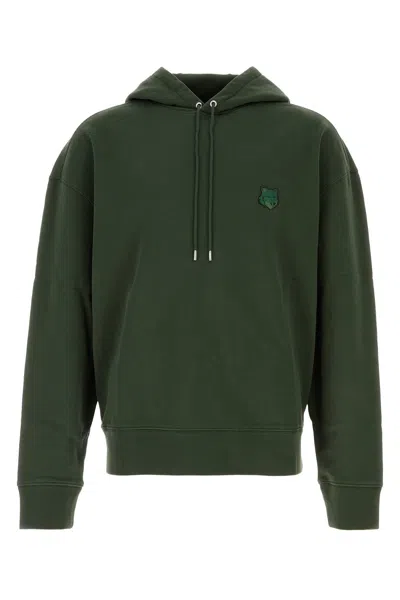 MAISON KITSUNÉ DARK GREEN COTTON OVERSIZE SWEATSHIRT