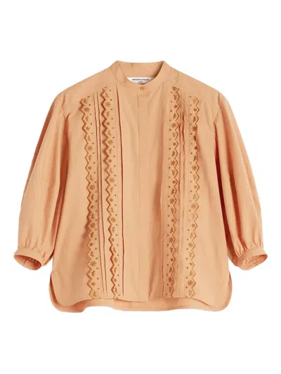 MAISON KITSUNÉ EMBROIDERED LONG-SLEEVED SHIRT