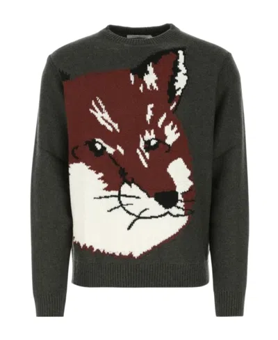 MAISON KITSUNÉ FOX-INTARSIA JUMPER