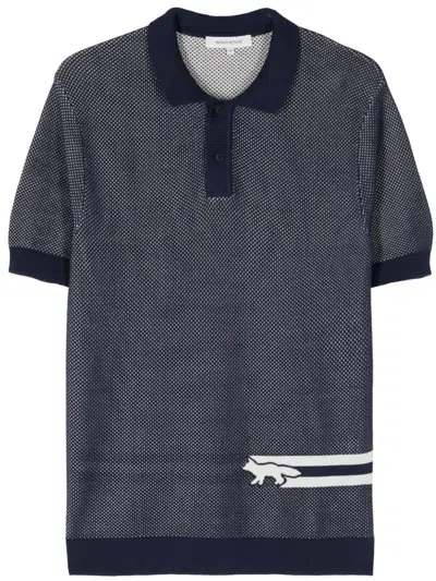 MAISON KITSUNÉ FOX-MOTIF COTTON POLO SHIRT