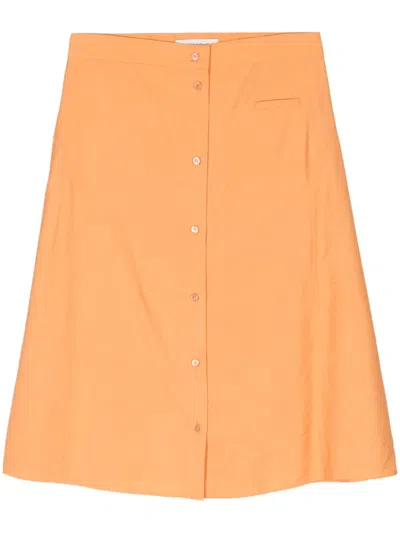MAISON KITSUNÉ HIGH-WAISTED A-LINE MIDI SKIRT