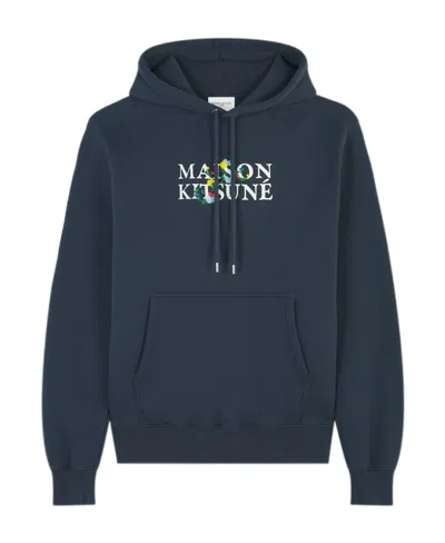 MAISON KITSUNÉ MAISON KITSUNÉ LOGO PRINTED DRAWSTRING HOODIE