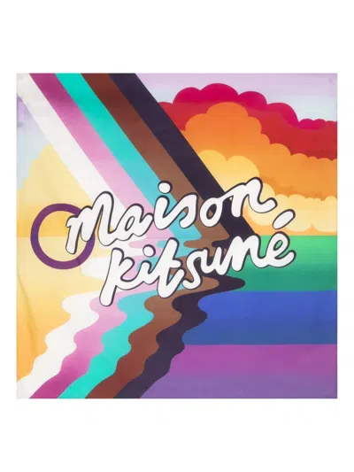 MAISON KITSUNÉ LOGO-PRINT COTTON SCARF