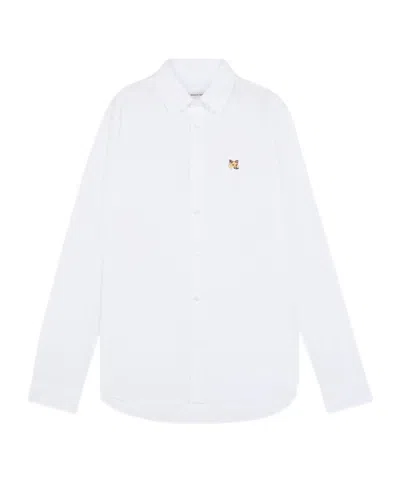 MAISON KITSUNÉ MAISON KITSUNÉ FOX HEAD EMBROIDERED LONG-SLEEVED SHIRT