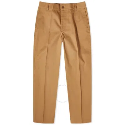 MAISON KITSUNÉ MAISON KITSUNE MEN'S BEIGE STRAIGHT-LEG COTTON TROUSERS