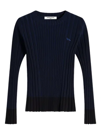 MAISON KITSUNÉ RIBBED LONG-SLEEVE SWEATER