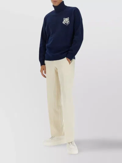 MAISON KITSUNÉ TURTLENECK SWEATER WITH CUFFS AND HEM