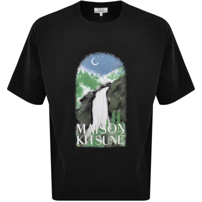 MAISON KITSUNÉ MAISON KITSUNE WATERFALL OVERSIZED T SHIRT BLACK