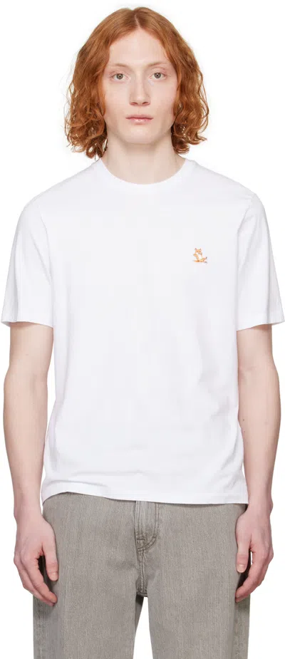 MAISON KITSUNÉ WHITE CHILLAX FOX PATCH REGULAR T-SHIRT