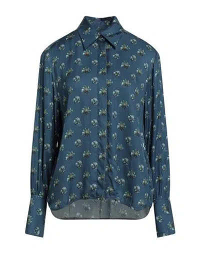 MAISON KITSUNÉ MAISON KITSUNÉ WOMAN SHIRT BLUE SIZE 12 VISCOSE