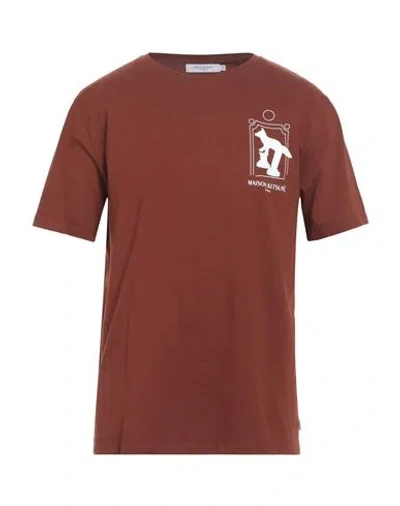 MAISON KITSUNÉ MAISON KITSUNÉ X KAJSA MAN T-SHIRT BROWN SIZE M COTTON