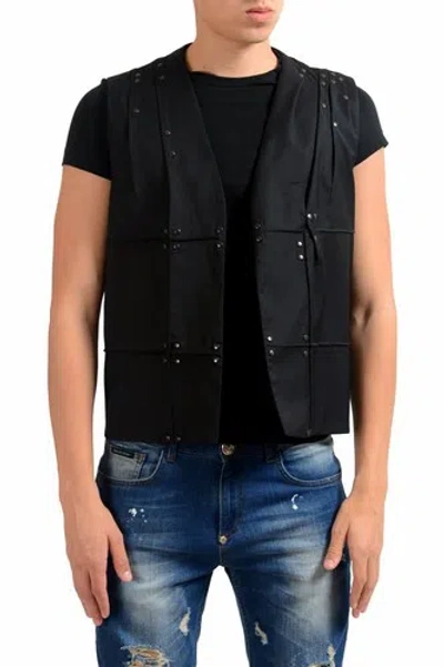 MAISON MARGIELA MAISON MARGIELA 10 HERREN 100% WOLLE SCHWARZ PERLEN DEKORATIV KNOPFLOS TOP SZ XS