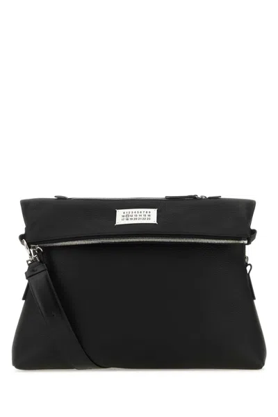 MAISON MARGIELA MAISON MARGIELA BLACK LEATHER CROSSBODY BAG
