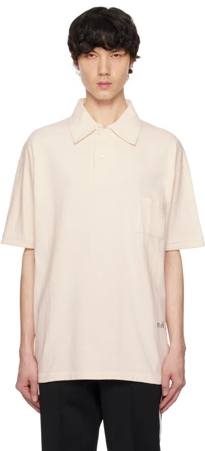 MAISON MARGIELA BEIGE PRINTED POLO