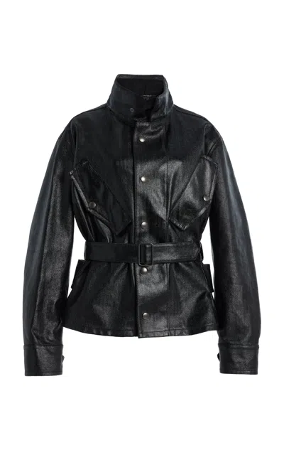 MAISON MARGIELA MAISON MARGIELA BELTED COATED-COTTON JACKET