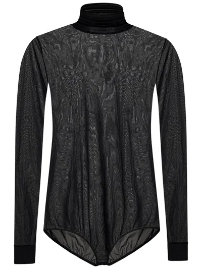 MAISON MARGIELA MAISON MARGIELA BLACK VISCOSE BODYSUIT