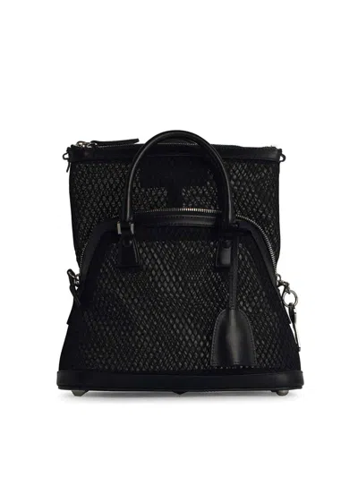 MAISON MARGIELA 5AC MINI BLACK LEATHER BLEND BAG