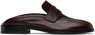 MAISON MARGIELA BURGUNDY TABI CITY LOAFER MULES