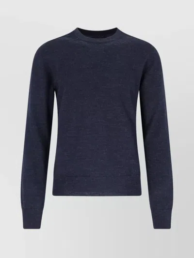 MAISON MARGIELA CREWNECK SWEATER WITH RIBBED CUFFS AND ELBOW PATCHES
