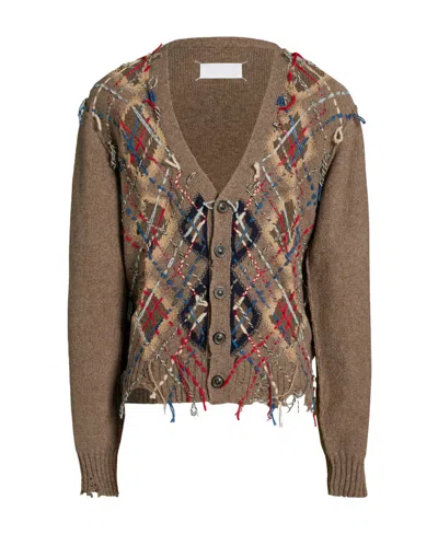 MAISON MARGIELA MAISON MARGIELA CUT-OUT DETAILED KNITTED CARDIGAN