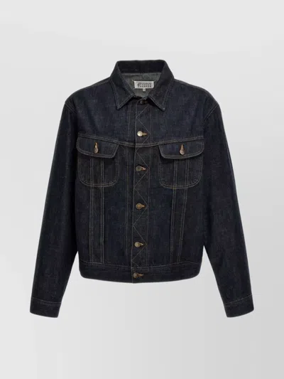 MAISON MARGIELA DENIM JACKET WITH ADJUSTABLE WAIST TABS