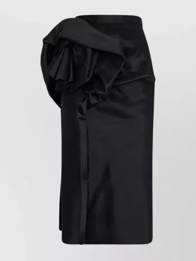 MAISON MARGIELA DRAPED MIDI SKIRT WITH SIDE DRAPE DETAIL