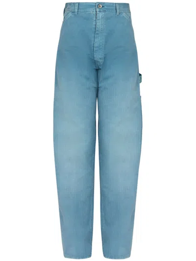 MAISON MARGIELA EMBROIDERED-LOGO DROP-CROTCH WIDE-LEG JEANS