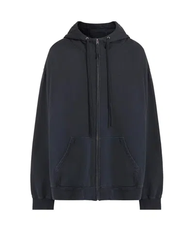 MAISON MARGIELA STADIUM ZIP-UP 'BLACK' HOODIE