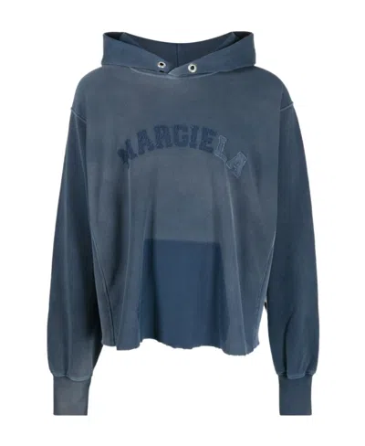 MAISON MARGIELA FADED LOGO-PATCH HOODIE