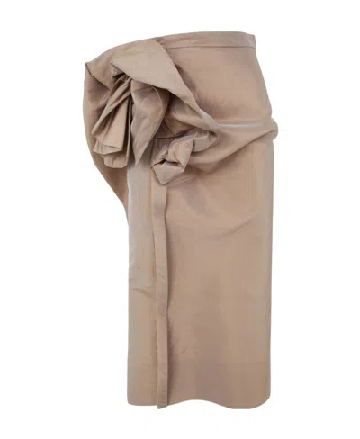 MAISON MARGIELA MAISON MARGIELA FLORAL DETAIL HIGH-WAISTED MIDI SKIRT